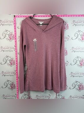 Ripzone Women's Dusty Rose Hooded Knit Sweater Lightweight Breathable